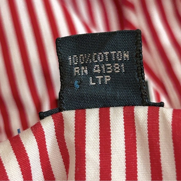 Ralph Lauren Classic Fit Red and White Striped Long Sleeve Button Down Shirt - Picture 6 of 10